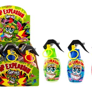 Caramelo Líquido en Spray Pop Explosion Surtido con Forma de Granada (Caja de 12 unidades)