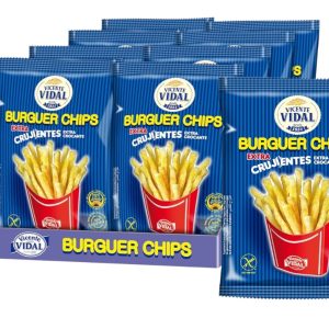 Vicente Vidal Burguer Chips - Caja de 10 Bolsas (Sabor Original)
